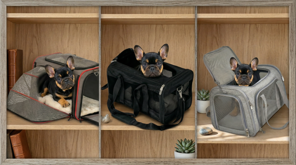 best carrier for French Bulldog with mesh ventilation and padded base