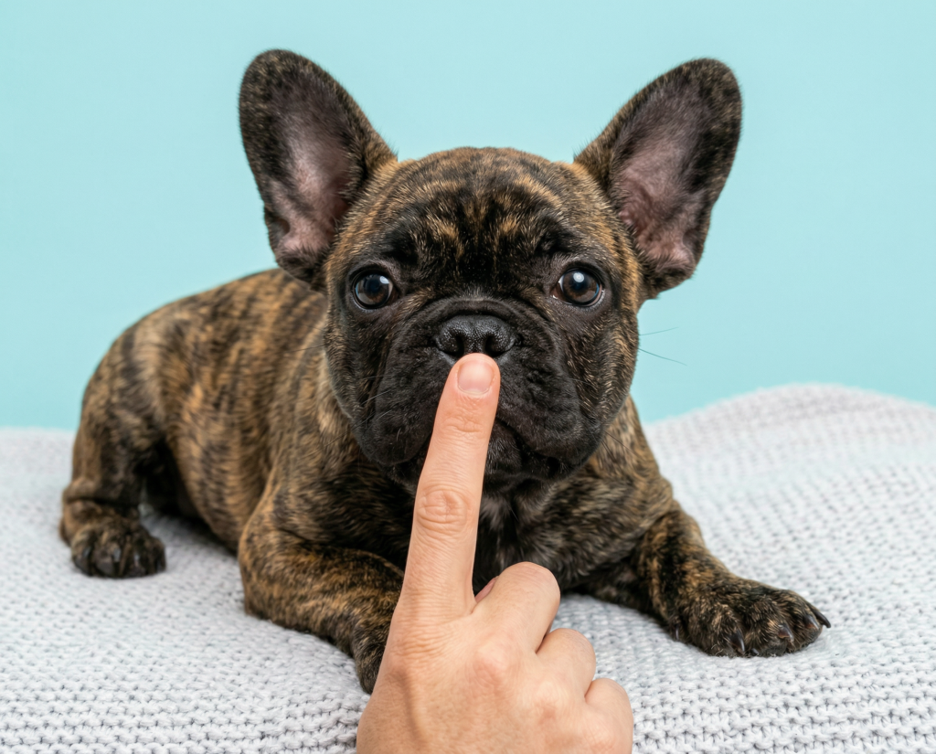 French Bulldog awake with noisy breathing that may suggest upper airway obstruction