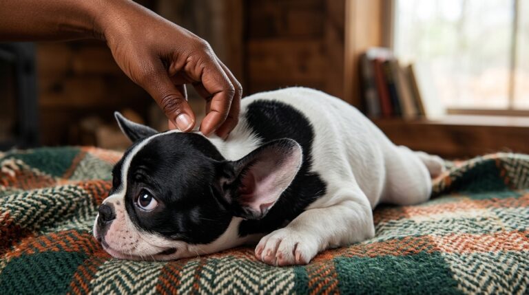 French Bulldog showing signs of exercise intolerance, a common symptom of breathing issues.