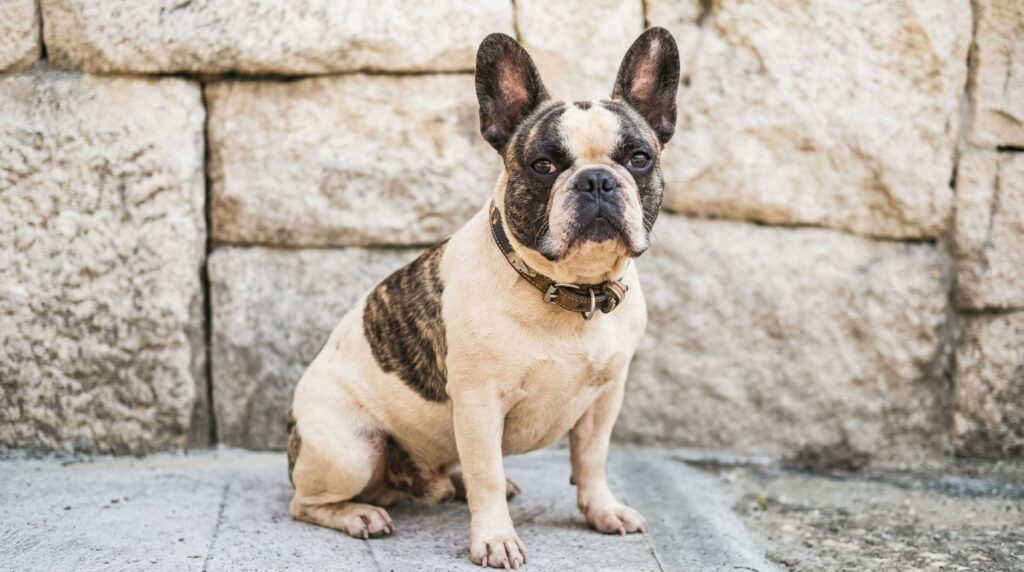 French Bulldog panting lightly after a short walk