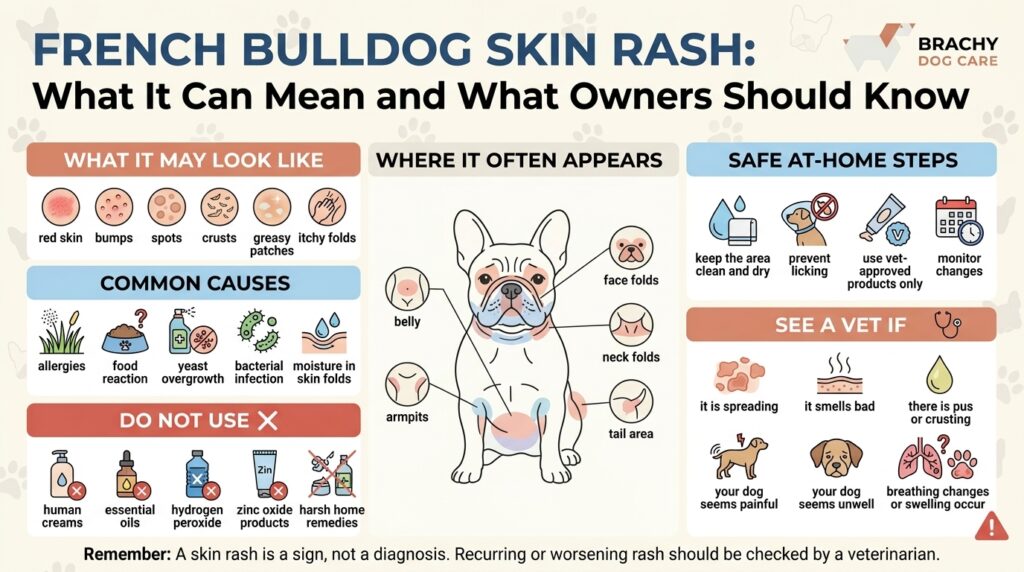 infographic about french bulldog skin rash