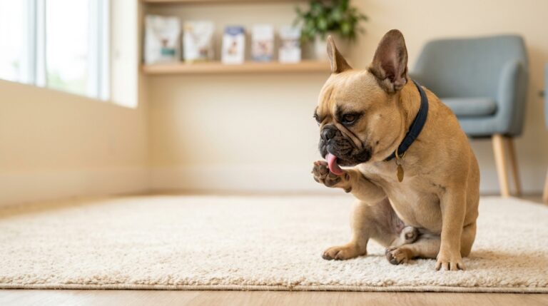 French Bulldog Paw licking