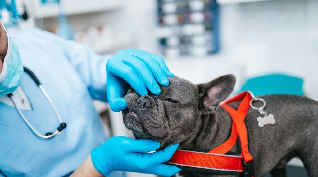 French Bulldog with stenotic nares before BOAS surgery