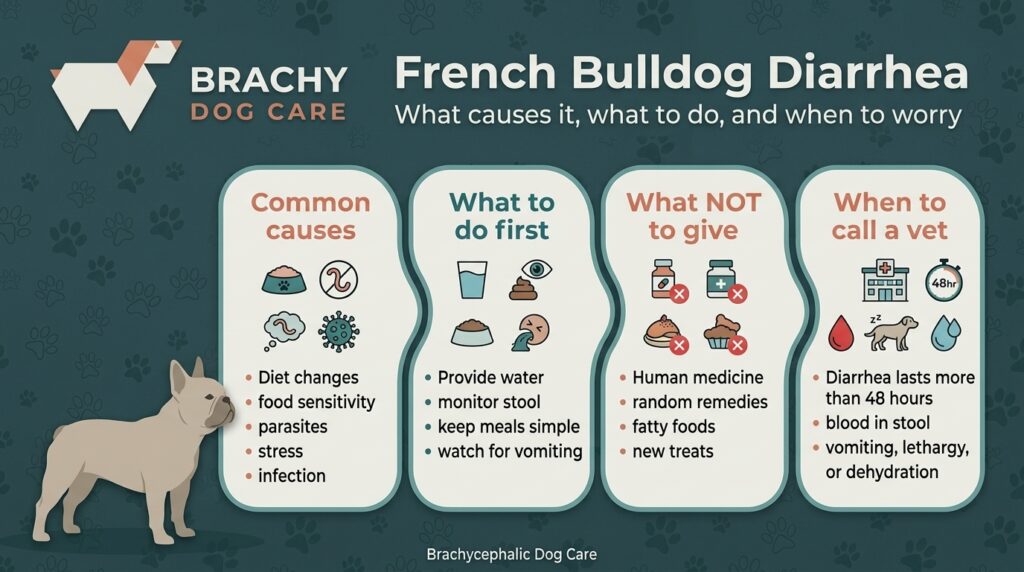 infographic about French Bulldog Diarrhea