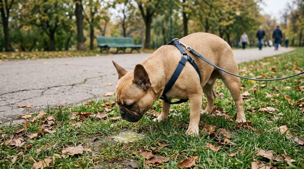 French Bulldog Vomiting outdoor 