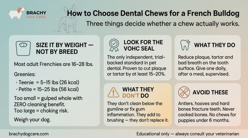 infographic about Best Dental Chews for French Bulldogs: What Actually Works