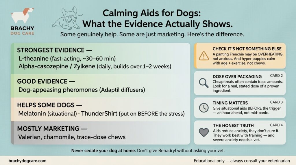 infographic about Calming Aids for French Bulldogs: What Actually Works