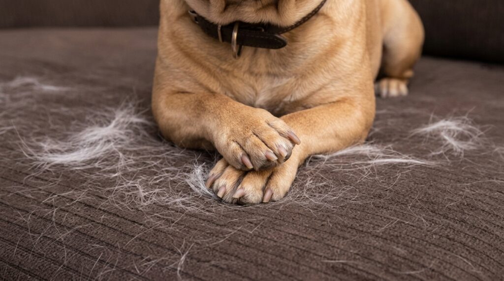 French Bulldog single coat close up showing short fine hair